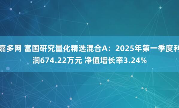 嘉多网 富国研究量化精选混合A：2025年第一季度利润674.22万元 净值增长率3.24%