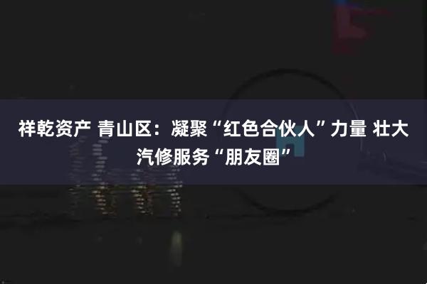 祥乾资产 青山区：凝聚“红色合伙人”力量 壮大汽修服务“朋友圈”